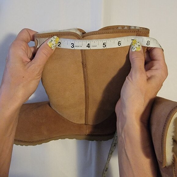 NEW UGG Michelle Classic Boots Womens 11 Tan Suede Cozy Classic Shearling - Picture 9 of 10